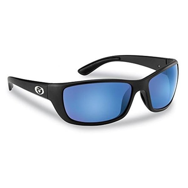 Flying Fisherman Flying Fisherman 7372BSB Cal Sal Polarized Sunglasses; Matte Black Frames With Smoke-blue Mirror Lenses 7372BSB